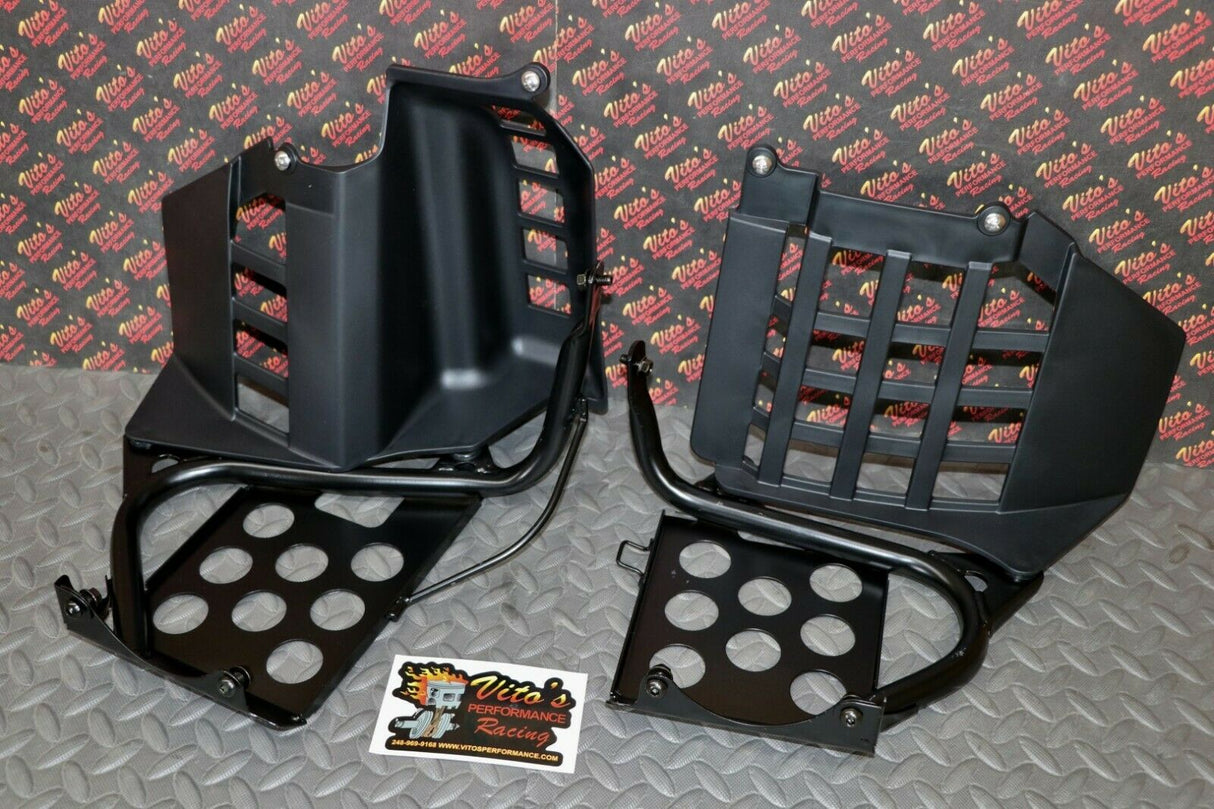 Black Heel Guards footrest Yamaha Banshee nerf bars plastics + HARDWARE BOLT KIT 3