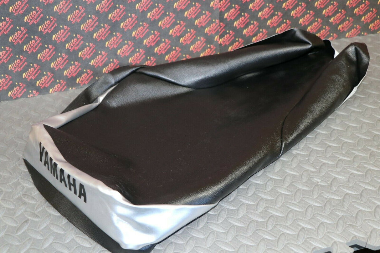 NEW SEAT COVER ONLY Yamaha Banshee cover BLACK TEXTURE + SILVER + LETTERS 1