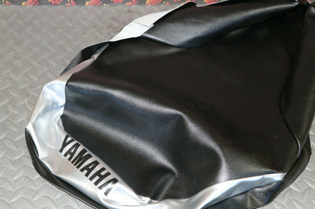NEW SEAT COVER ONLY Yamaha Banshee cover BLACK TEXTURE + SILVER + LETTERS 3