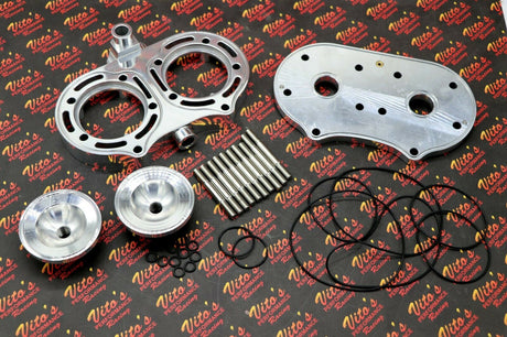 Polished COOL HEAD aftermarket billet aluminum 1987-2006 Banshee + 21cc DOMES 2