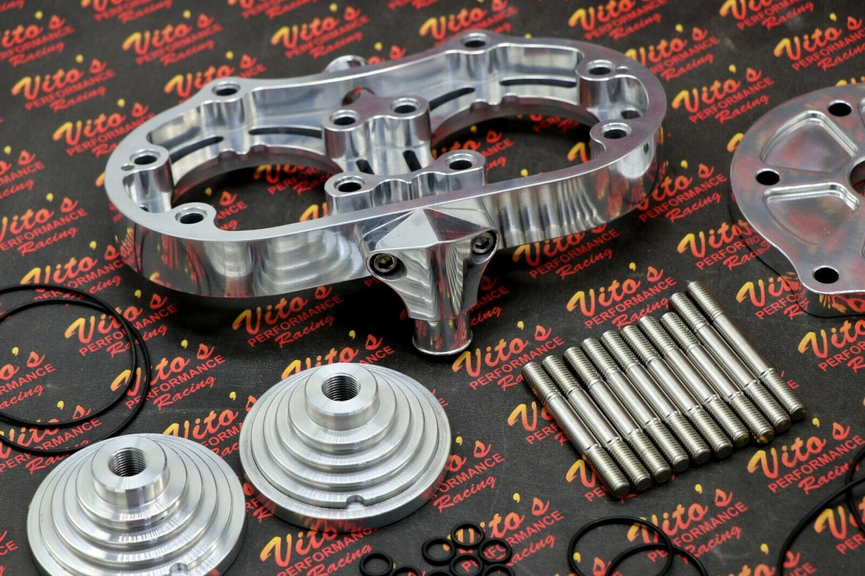 Polished COOL HEAD aftermarket billet aluminum 1987-2006 Banshee + 21cc DOMES 3