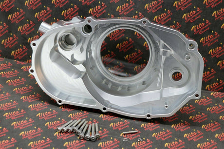 CLUTCH COVER + LOCK UP KIT Billet aluminum Yamaha Banshee clear window SILVER 10