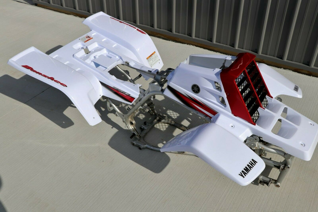 Yamaha Banshee fenders + gas tank plastic grill graphics WHITE CHERRY RED 2005 2