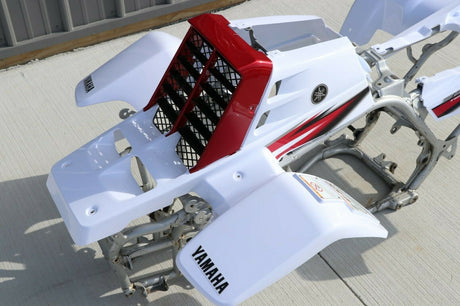 Yamaha Banshee fenders + gas tank plastic grill graphics WHITE CHERRY RED 2005 4