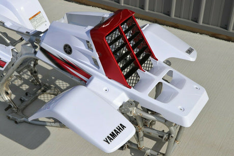 Yamaha Banshee fenders + gas tank plastic grill graphics WHITE CHERRY RED 2005 5