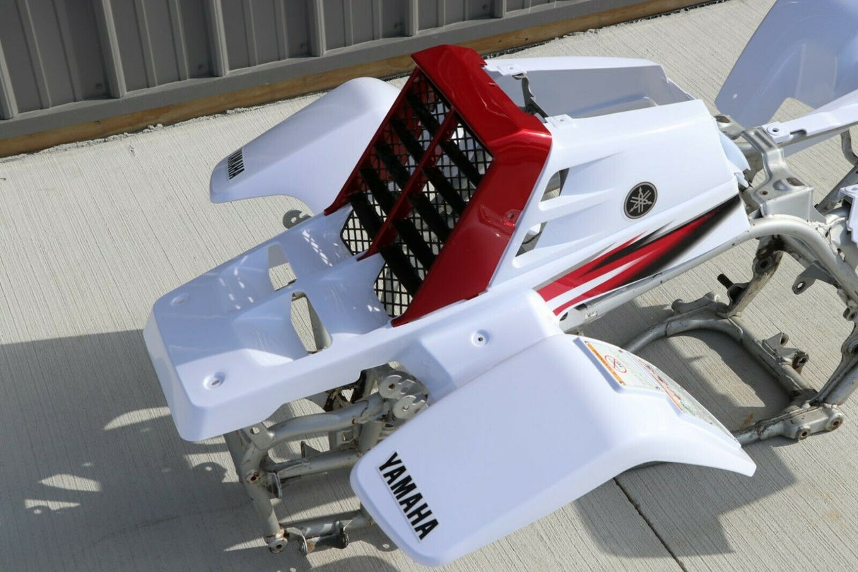 Yamaha Banshee fenders + gas tank plastic grill graphics WHITE CHERRY RED 2005 7
