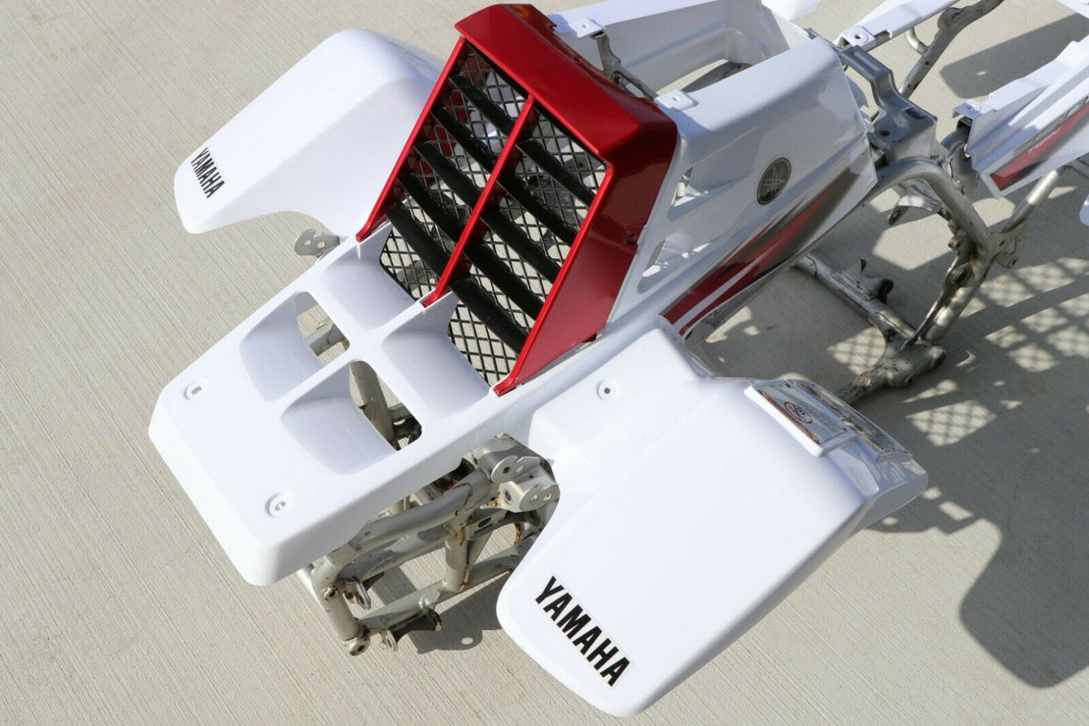 Yamaha Banshee fenders + gas tank plastic grill graphics WHITE CHERRY RED 2005 8