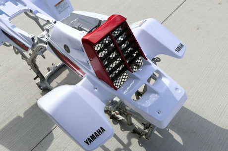 Yamaha Banshee fenders + gas tank plastic grill graphics WHITE CHERRY RED 2005 9