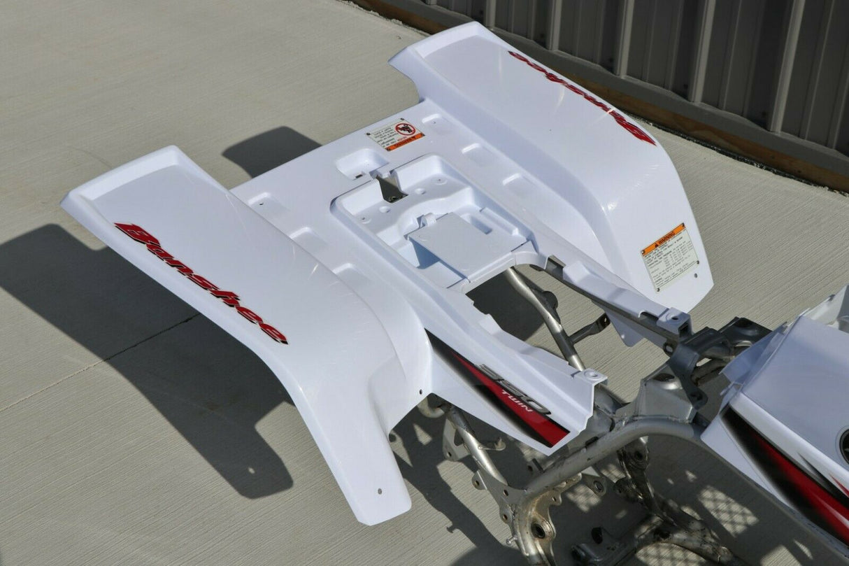 Yamaha Banshee fenders + gas tank plastic grill graphics WHITE CHERRY RED 2005 10