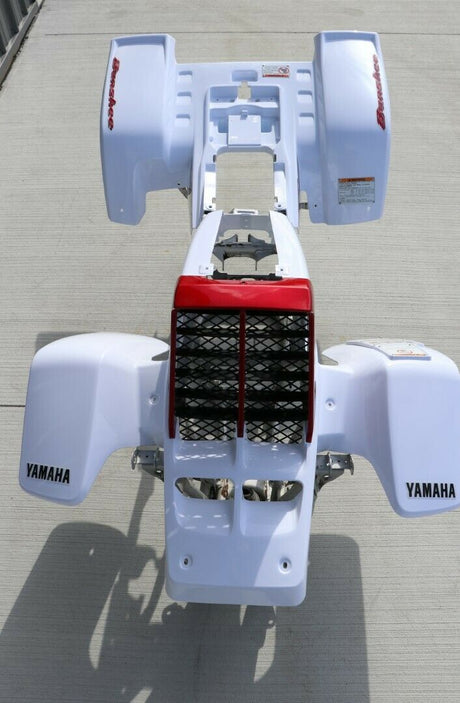 Yamaha Banshee fenders + gas tank plastic grill graphics WHITE CHERRY RED 2005 12