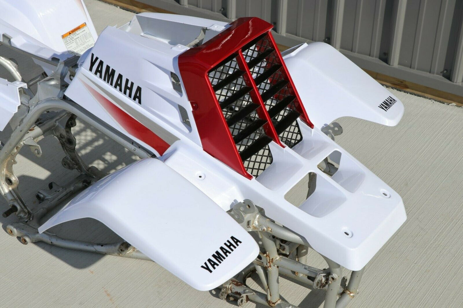 Yamaha Banshee fenders + gas tank plastic grill graphics WHITE CHERRY RED 2004 4