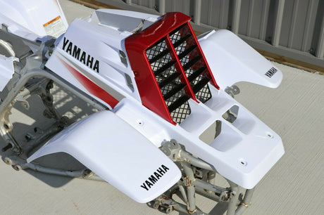 Yamaha Banshee fenders + gas tank plastic grill graphics WHITE CHERRY RED 2004 4
