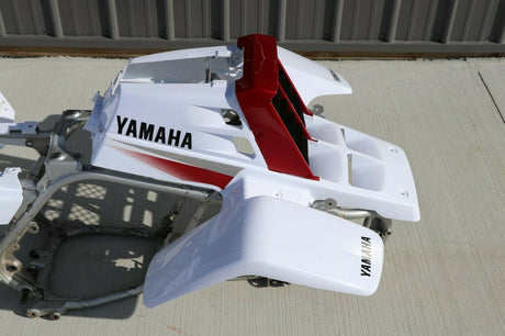Yamaha Banshee fenders + gas tank plastic grill graphics WHITE CHERRY RED 2004 6