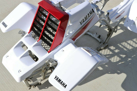 Yamaha Banshee fenders + gas tank plastic grill graphics WHITE CHERRY RED 2004 7