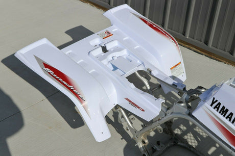 Yamaha Banshee fenders + gas tank plastic grill graphics WHITE CHERRY RED 2004 9