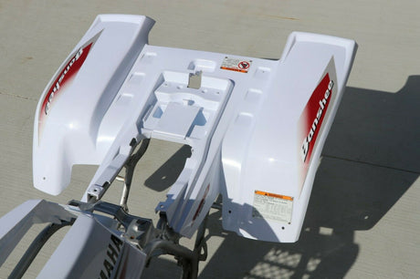 Yamaha Banshee fenders + gas tank plastic grill graphics WHITE CHERRY RED 2004 10