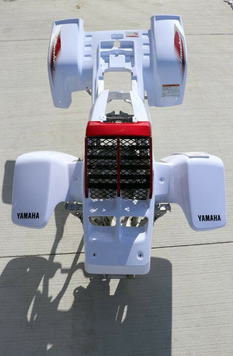 Yamaha Banshee fenders + gas tank plastic grill graphics WHITE CHERRY RED 2004 11