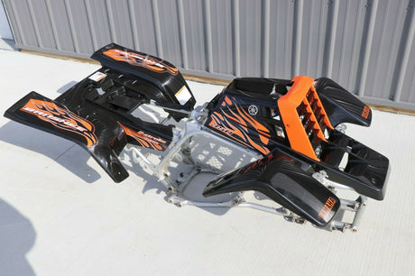 Yamaha Banshee fenders + gas tank plastic + grill + graphics BLACK ORANGE Set B 1