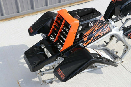 Yamaha Banshee fenders + gas tank plastic + grill + graphics BLACK ORANGE Set B 5