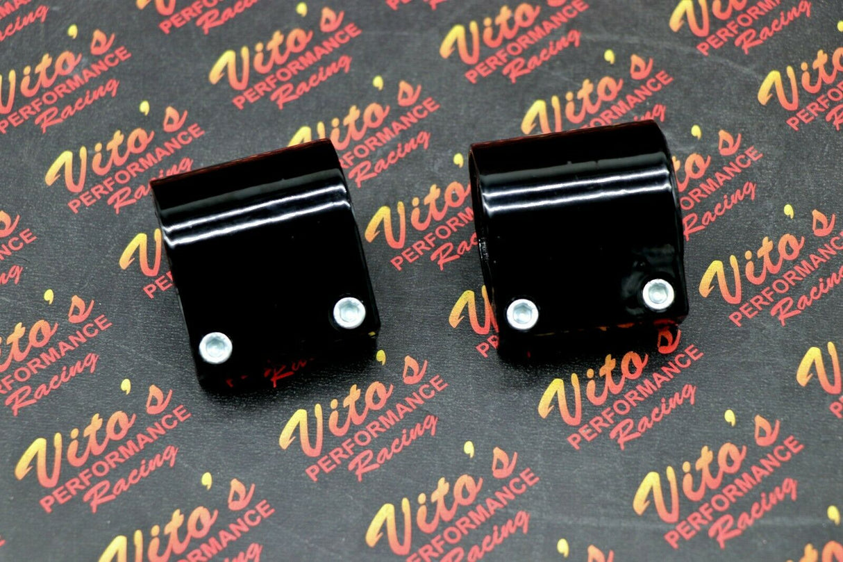 2 x ALUMINUM exhaust pipe clamps muffler connectors Yamaha Banshee GLOSS BLACK 1