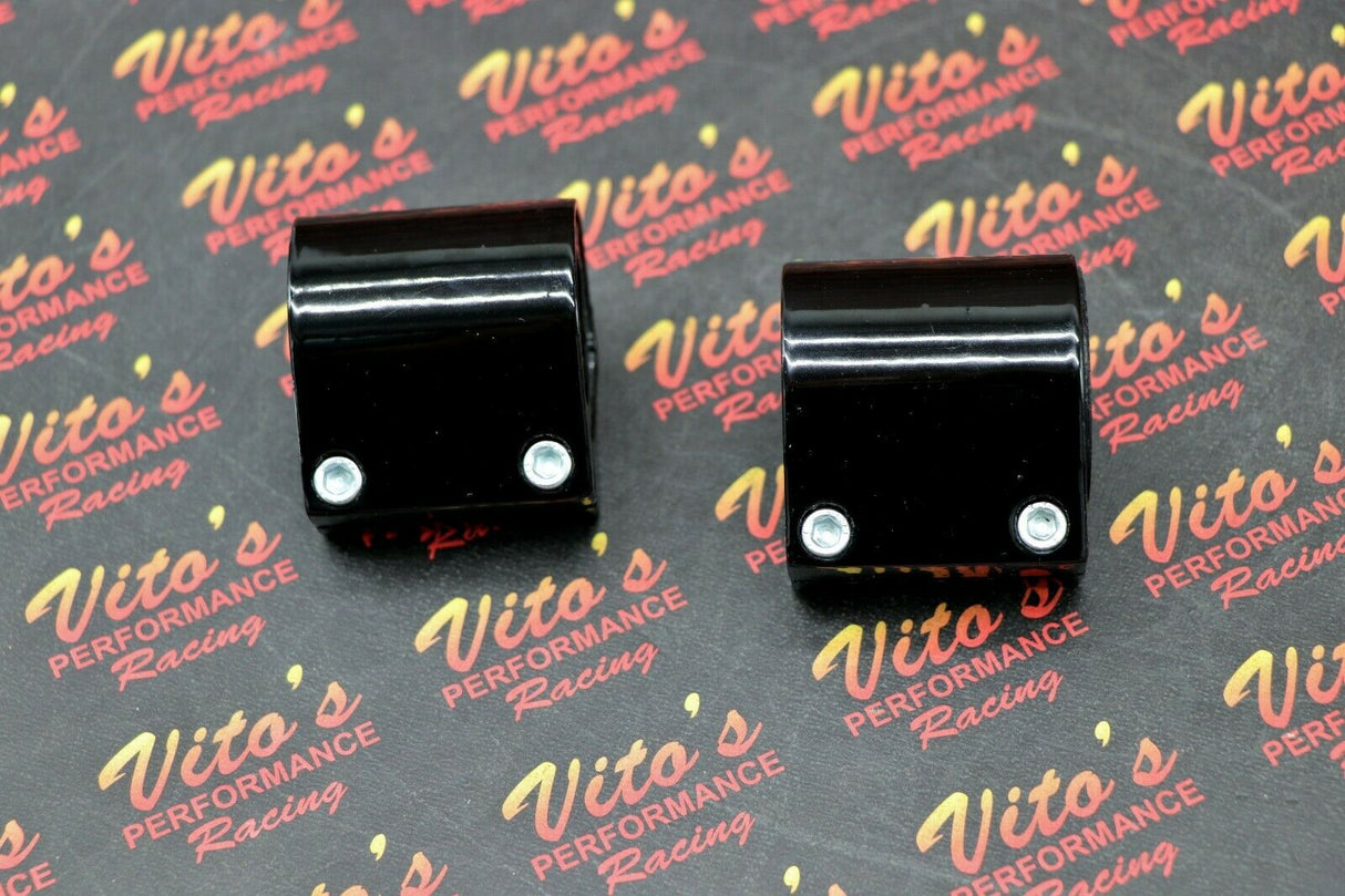 2 x ALUMINUM exhaust pipe clamps muffler connectors Yamaha Banshee GLOSS BLACK 3