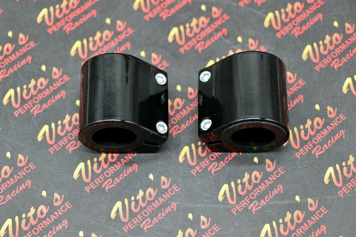 2 x ALUMINUM exhaust pipe clamps muffler connectors Yamaha Banshee GLOSS BLACK 5