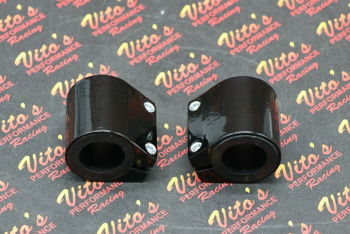2 x ALUMINUM exhaust pipe clamps muffler connectors Yamaha Banshee GLOSS BLACK 6