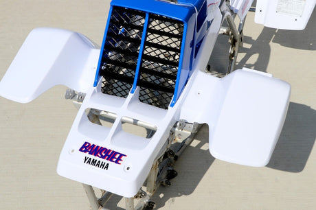 Yamaha Banshee fenders + gas tank plastic grill graphics WHITE LIGHT BLUE 1988 5