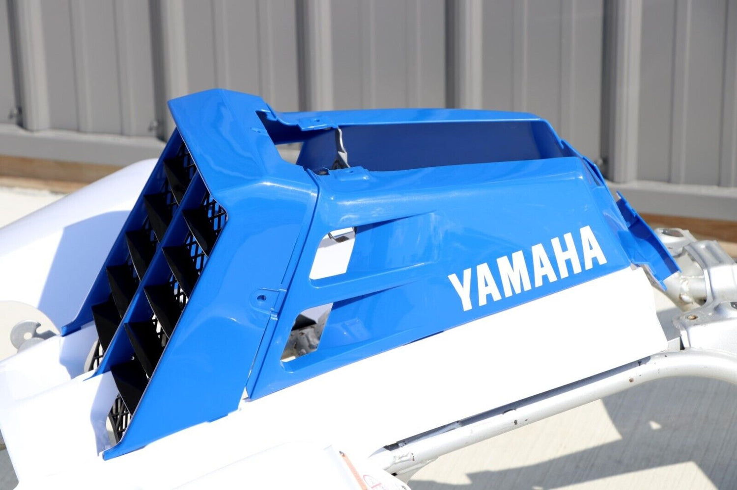 Yamaha Banshee fenders + gas tank plastic grill graphics WHITE LIGHT BLUE 1988 7