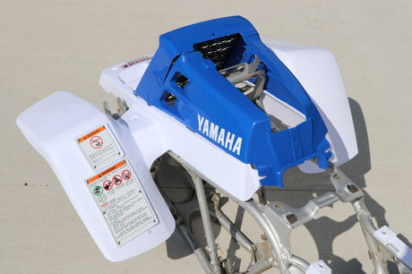 Yamaha Banshee fenders + gas tank plastic grill graphics WHITE LIGHT BLUE 1988 8