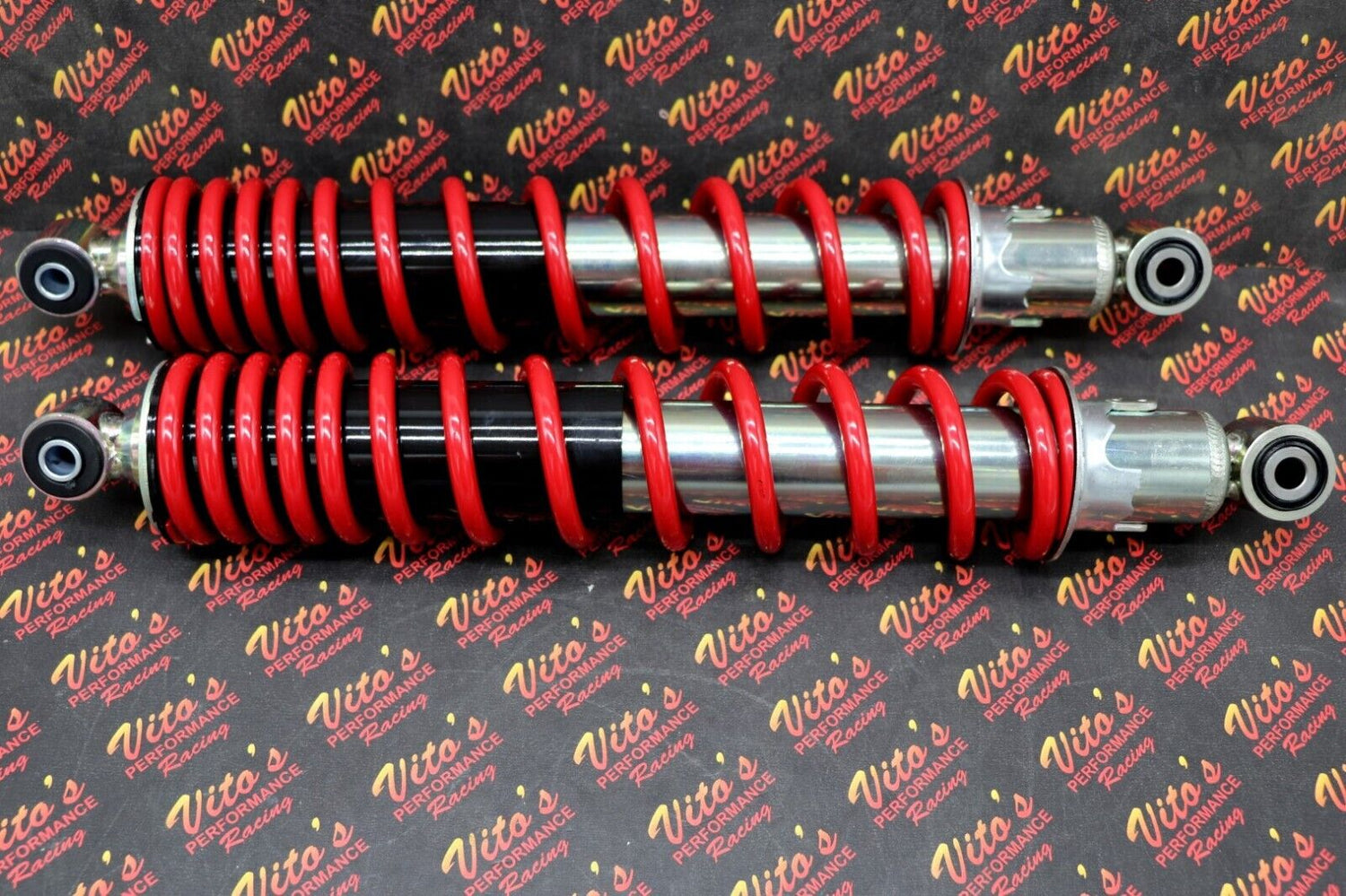2 x NEW FRONT SHOCKS Yamaha Raptor 660 660r 2001-2005 ATV springs 15.5" RED 2