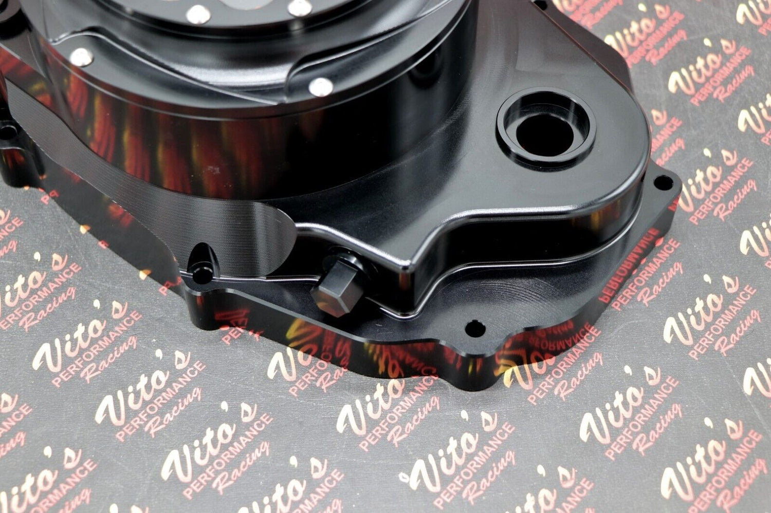 Billet aluminum Yamaha Banshee lock up CLUTCH COVER clear window BLACK + LOGO 7