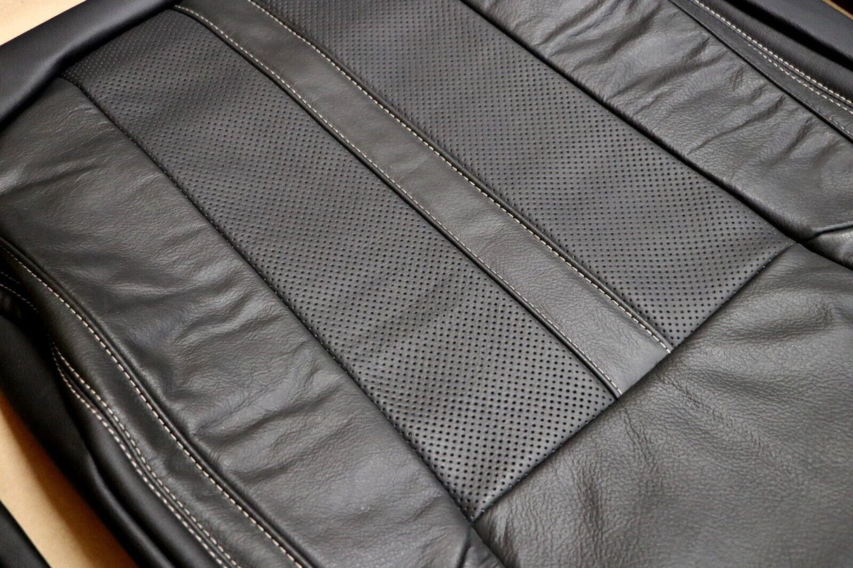 2015-20 Ford F-150 XLT SuperCrew Black Leather Seat Covers Factory Style Upgrade 8