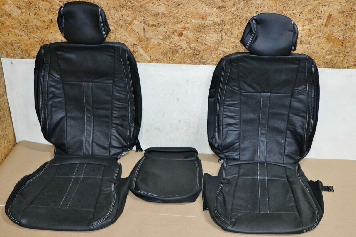 2015-20 Ford F-150 XLT SuperCrew Black Leather Seat Covers Factory Style Upgrade 12