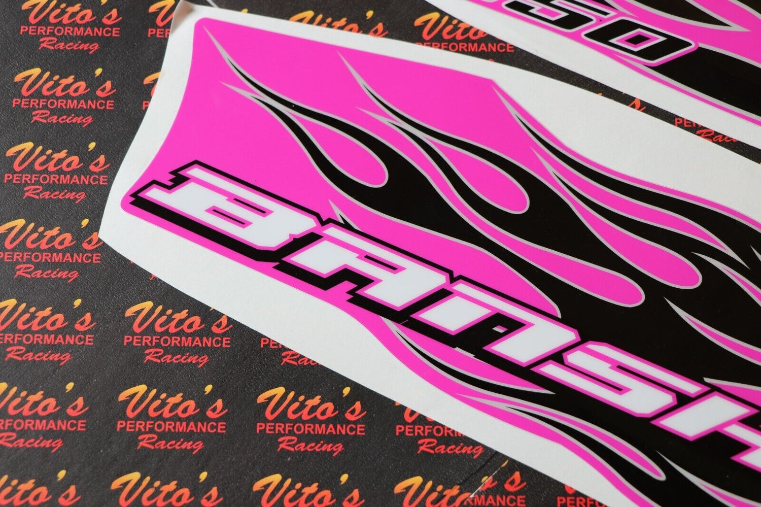 Vito's custom vinyl graphics 14MIL sticker Yamaha Banshee BLACK & PINK 1987-2006 5