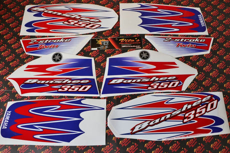 Vito's custom vinyl graphics 14MIL sticker Yamaha Banshee RED WHITE BLUE 2010 2