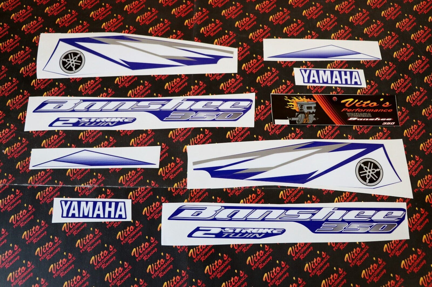 Vito's vinyl decal graphics kit 14MIL sticker Yamaha Banshee BLUE WHITE 2006 1