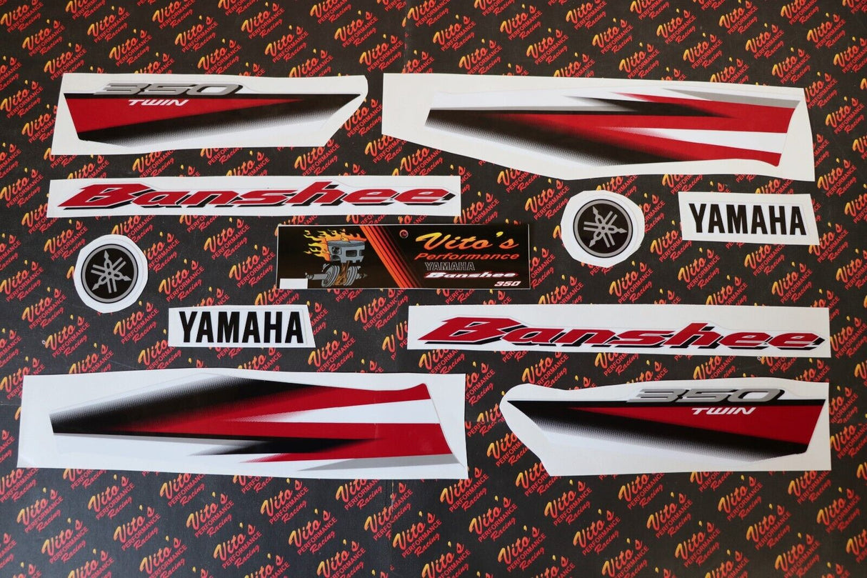 Vito's vinyl decal graphics kit 14MIL sticker Yamaha Banshee RED WHITE 2005 1