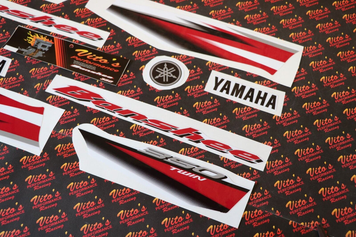 Vito's vinyl decal graphics kit 14MIL sticker Yamaha Banshee RED WHITE 2005 2