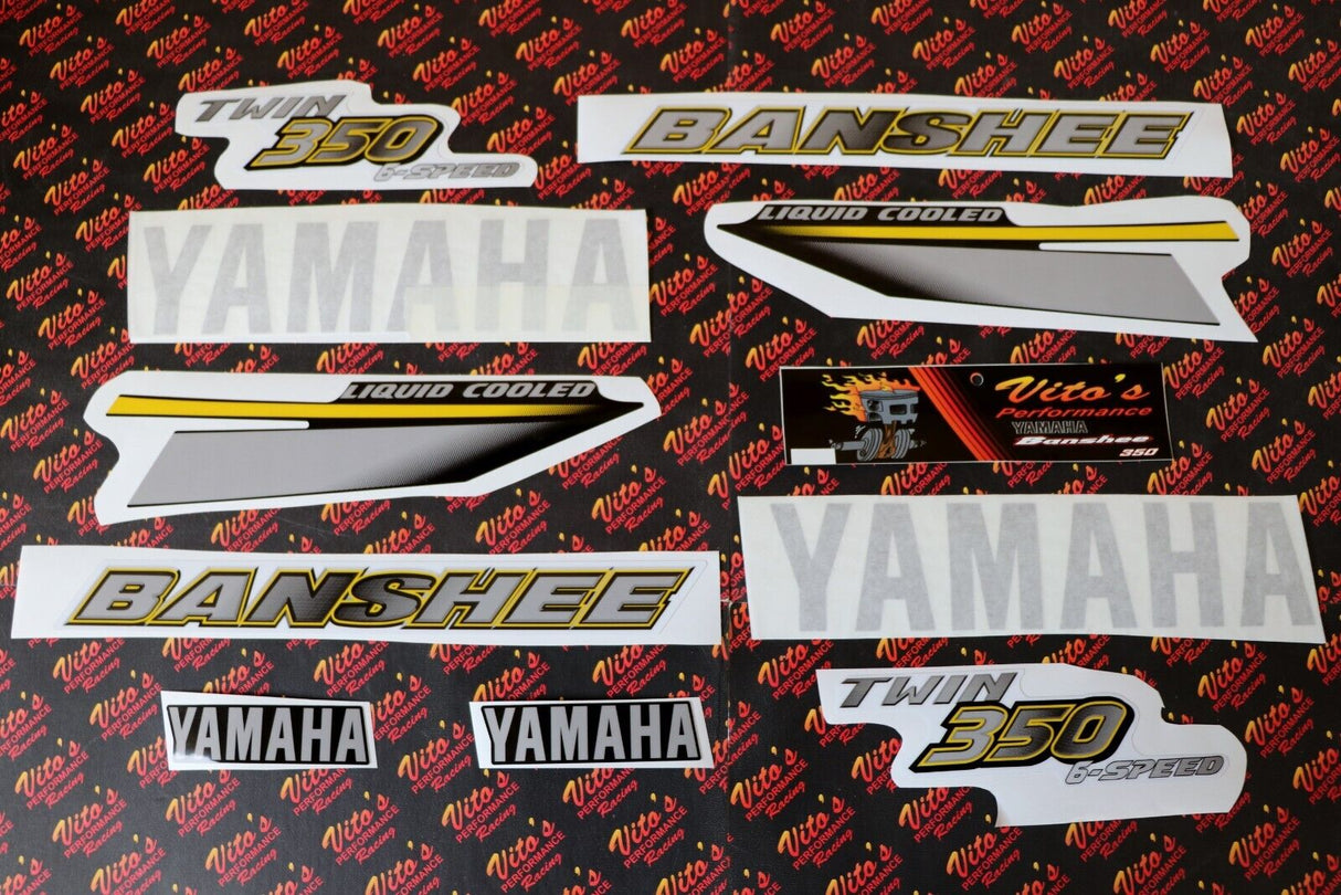 Vito's vinyl decal graphics kit 14MIL sticker Yamaha Banshee SILVER BLACK 2002 1