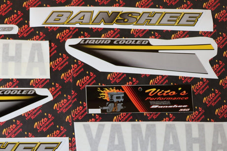 Vito's vinyl decal graphics kit 14MIL sticker Yamaha Banshee SILVER BLACK 2002 2