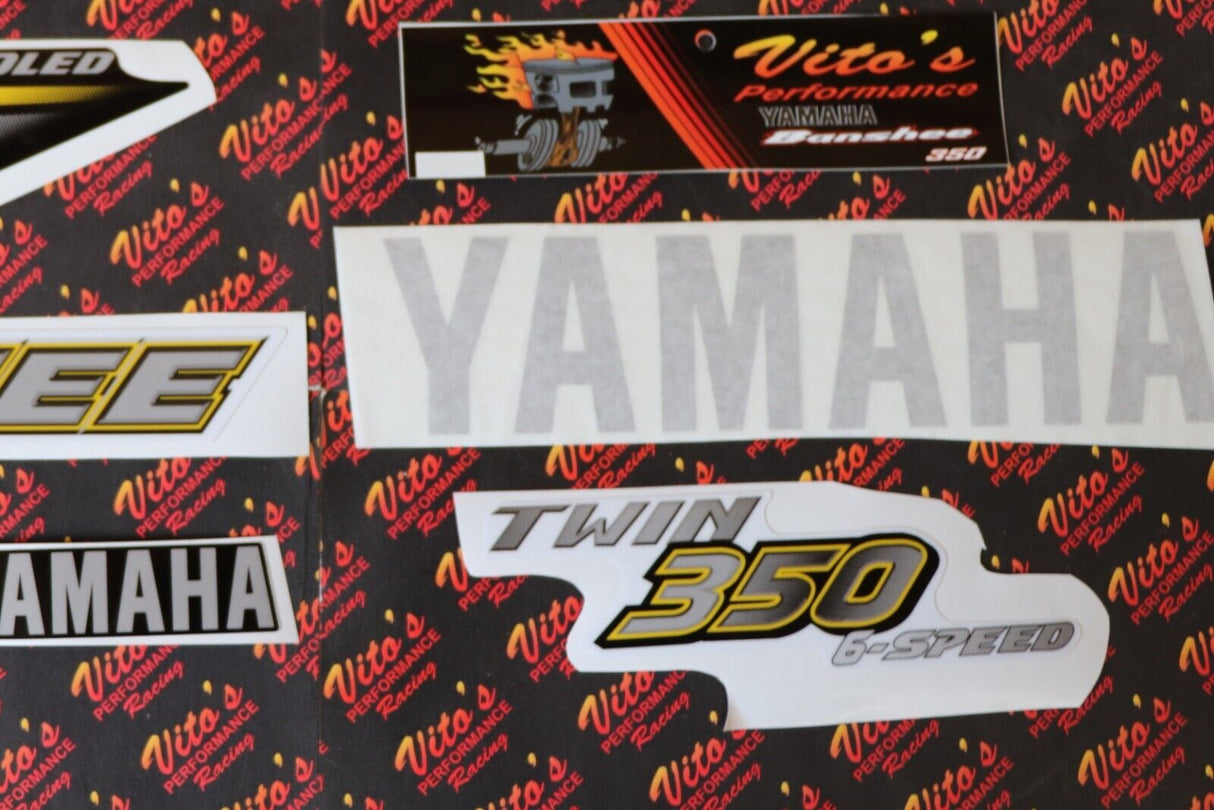 Vito's vinyl decal graphics kit 14MIL sticker Yamaha Banshee SILVER BLACK 2002 3