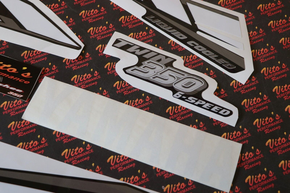 Vito's vinyl decal graphics kit 14MIL sticker Yamaha Banshee BLACK WHITE 2001 4