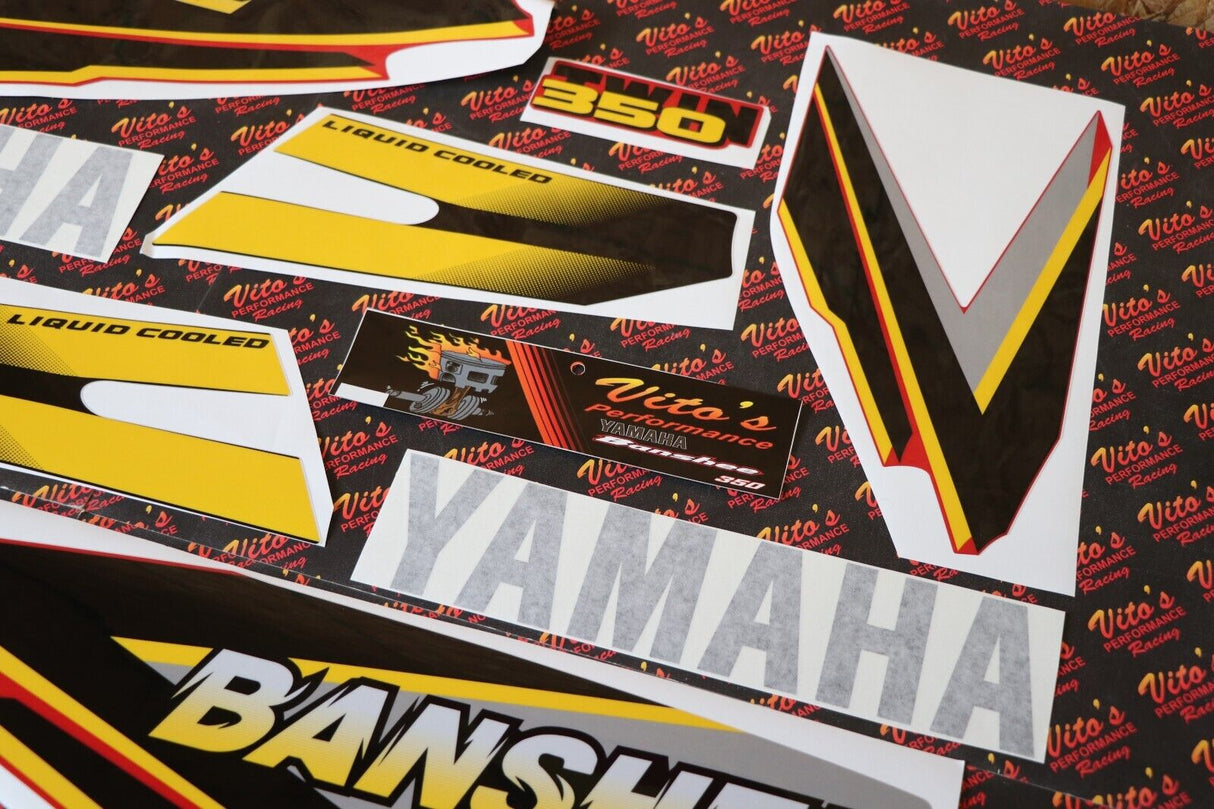 Vito's vinyl decal graphics kit 14MIL sticker Yamaha Banshee RED BLACK 1999 2