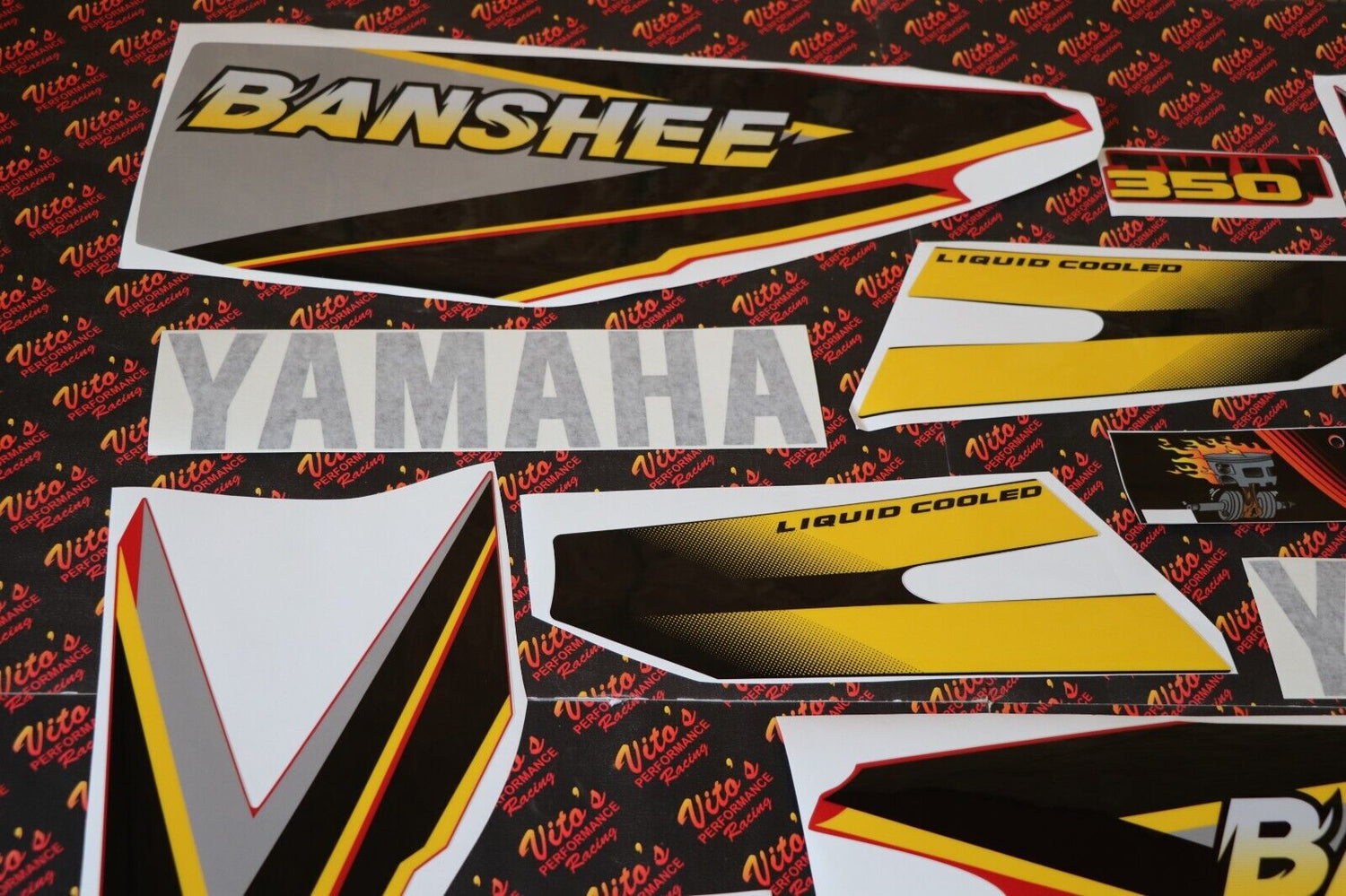 Vito's vinyl decal graphics kit 14MIL sticker Yamaha Banshee RED BLACK 1999 4