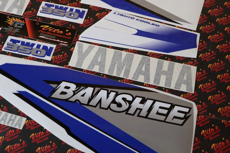 Vito's vinyl decal graphics kit 14MIL sticker Yamaha Banshee BLUE WHITE 1998 2