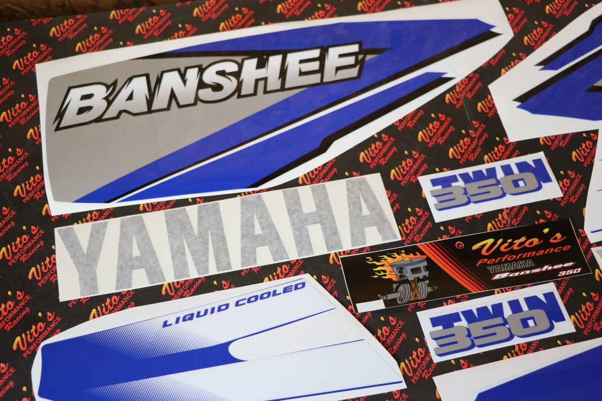 Vito's vinyl decal graphics kit 14MIL sticker Yamaha Banshee BLUE WHITE 1998 3