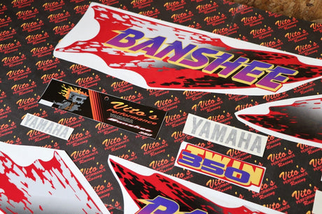 Vito's vinyl decal graphics kit 14MIL sticker Yamaha Banshee RED YELLOW 1996 2