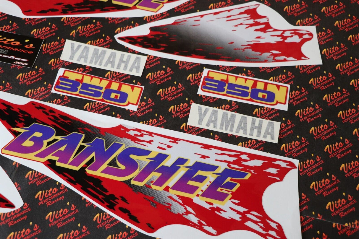 Vito's vinyl decal graphics kit 14MIL sticker Yamaha Banshee RED YELLOW 1996 3