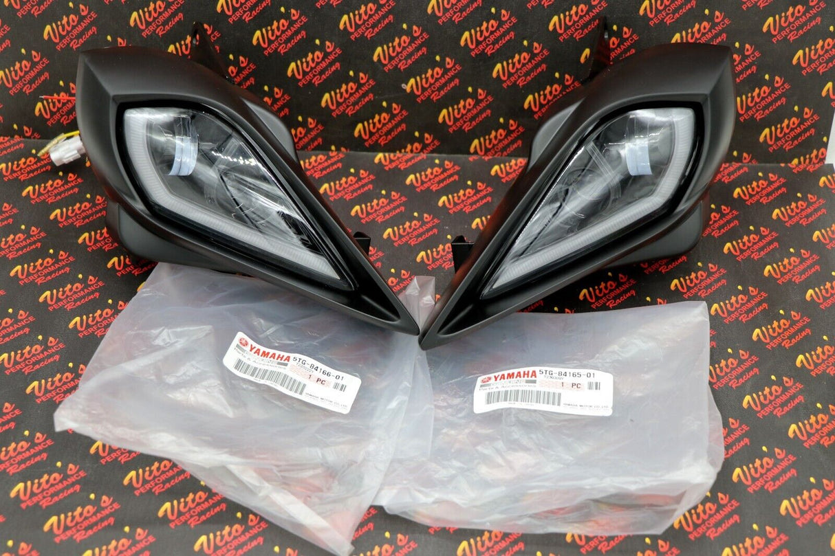 2 x LED Headlights + OEM plastic surround Yamaha YFZ450R Raptor 700 700R YFZ450 2